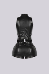 Iron Leather Halter Top &amp; Shorts SET