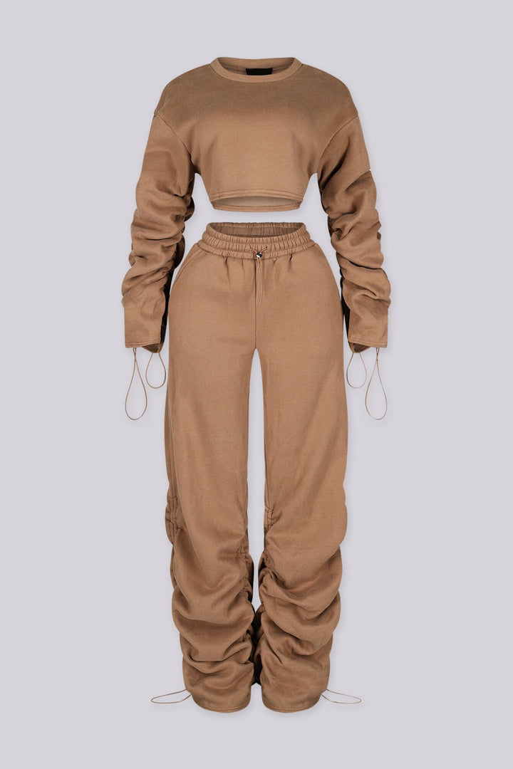 Slow Down Ruched Top &amp; Cargo Jogger SET