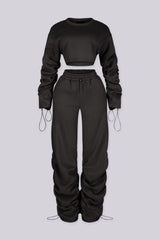 Slow Down Ruched Top &amp; Cargo Jogger SET