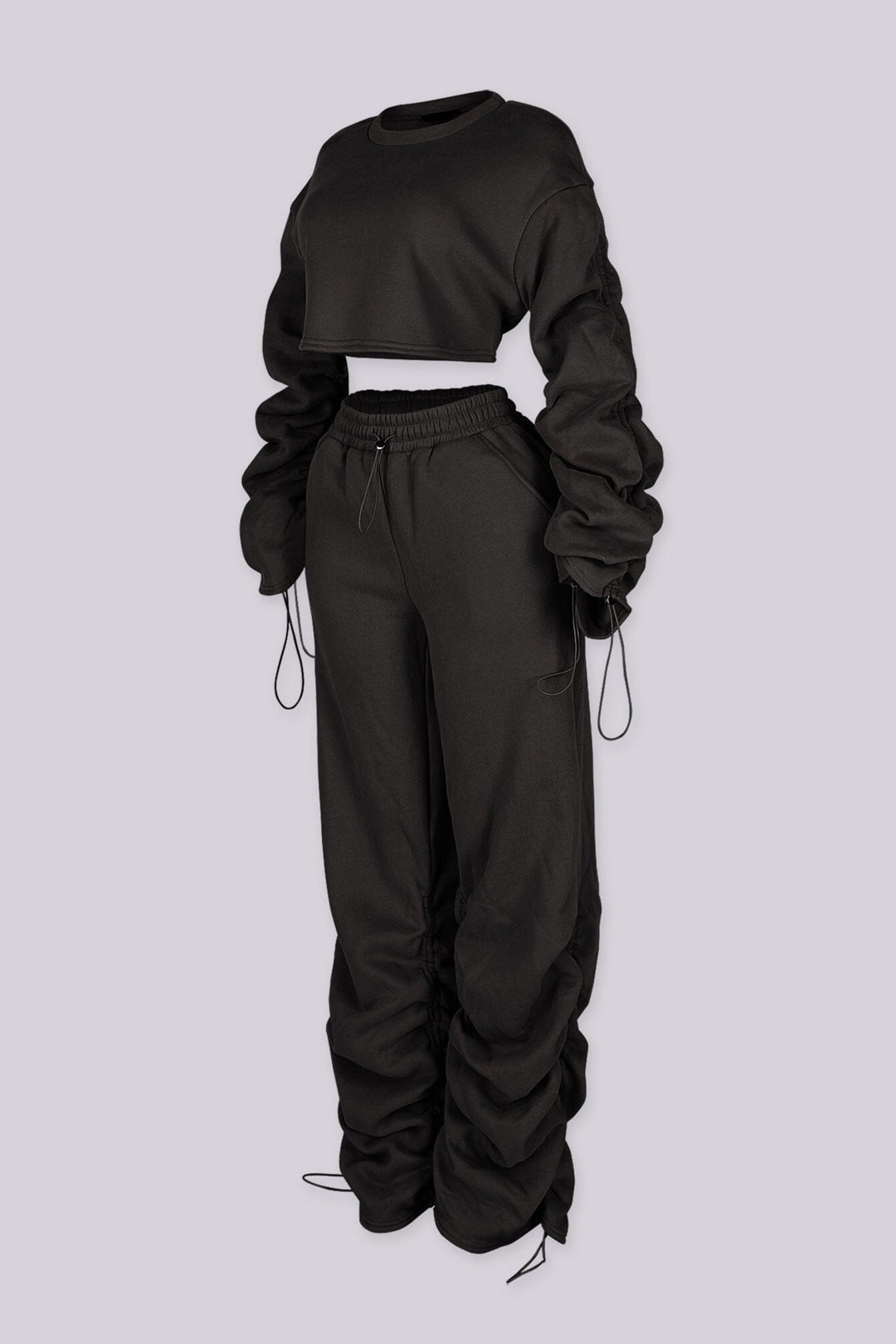 Slow Down Ruched Top &amp; Cargo Jogger SET
