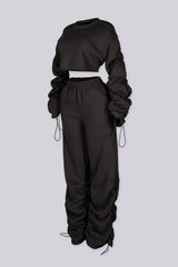 Slow Down Ruched Top &amp; Cargo Jogger SET