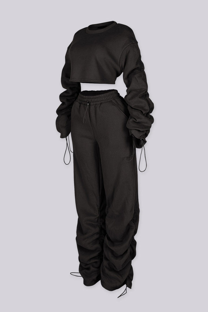 Slow Down Ruched Top &amp; Cargo Jogger SET