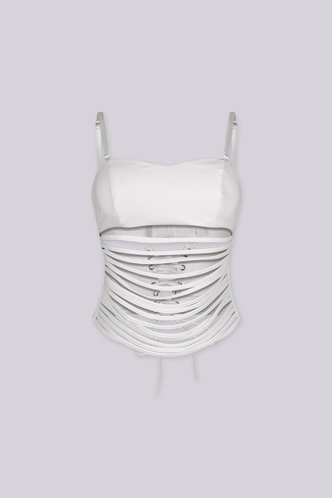 District Faux Leather Cutout Top