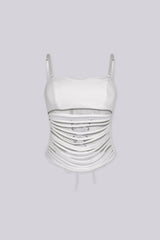 District Faux Leather Cutout Top
