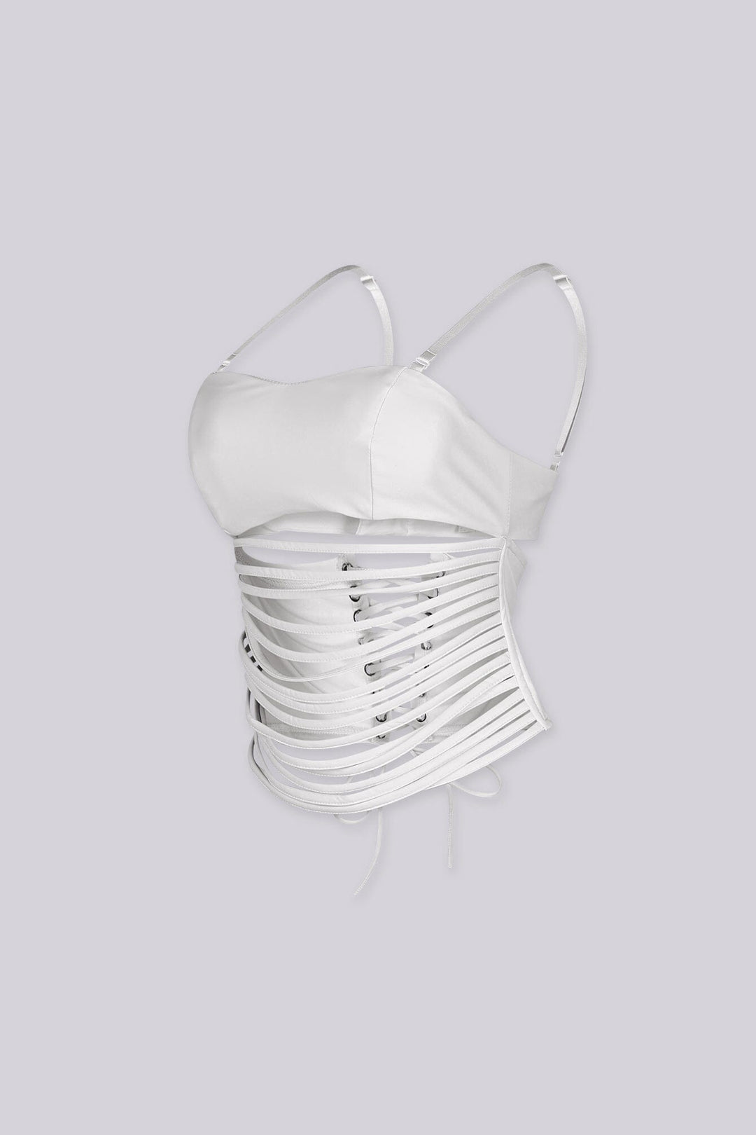 District Faux Leather Cutout Top