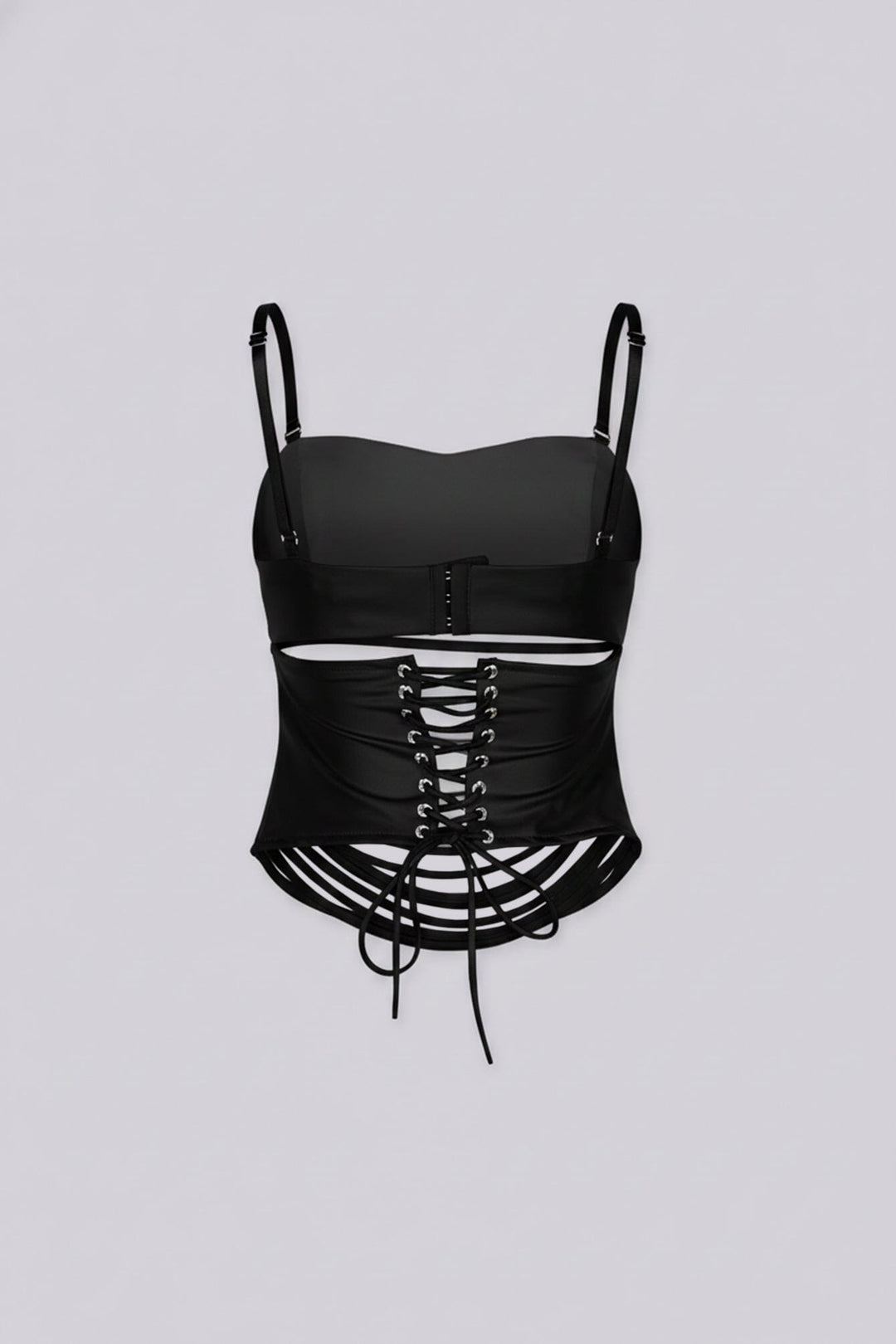 District Faux Leather Cutout Top