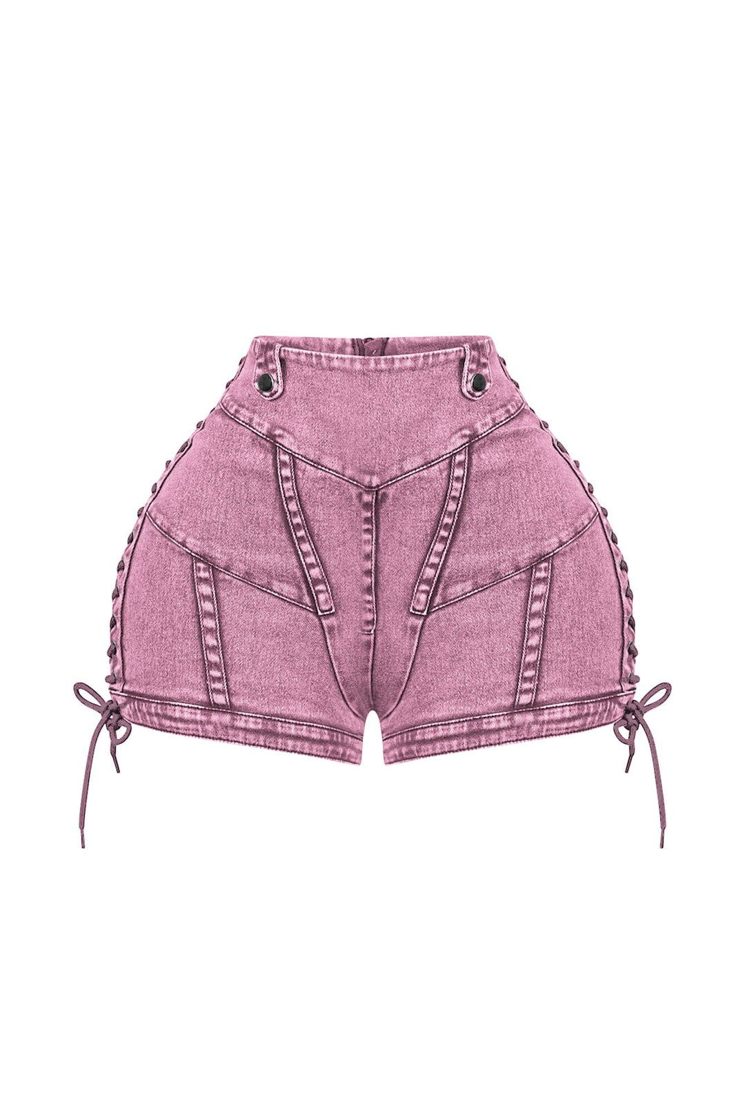 Keep Up Lace Up Denim Shorts