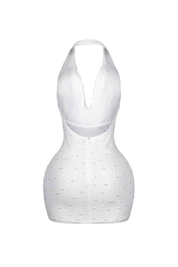 Adelaide Mesh Pearl Mini Dress