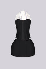 Effie Halter Corset Top &amp; Micro Shorts SET
