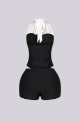 Effie Halter Corset Top &amp; Micro Shorts SET