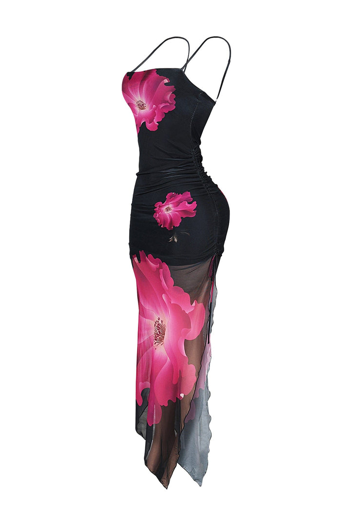 Macie Mesh Floral Maxi Dress