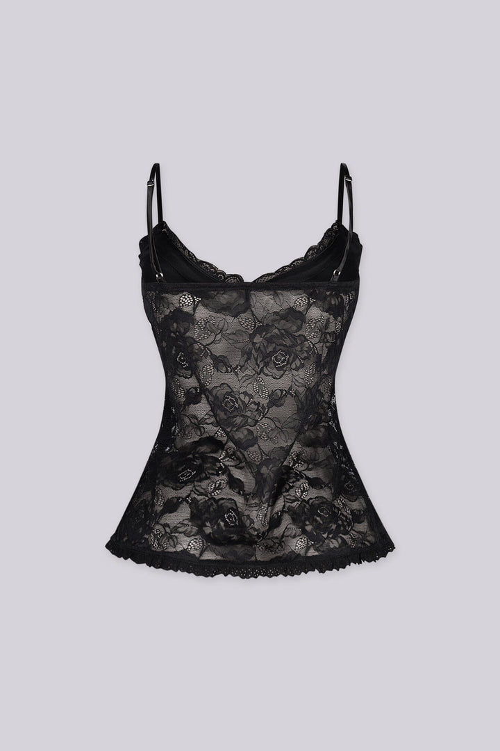 Sylvie Satin Lace Cami Top