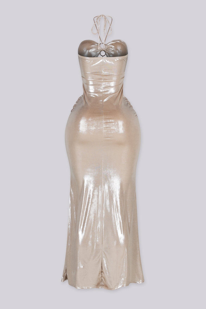 Run The Show Metallic Maxi Dress