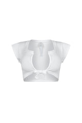 Karina Ribbed Tie Crop Top