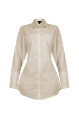 Euphie Lace Up Poplin Shirts Mini Dress