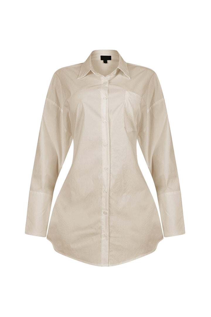 Euphie Lace Up Poplin Shirts Mini Dress