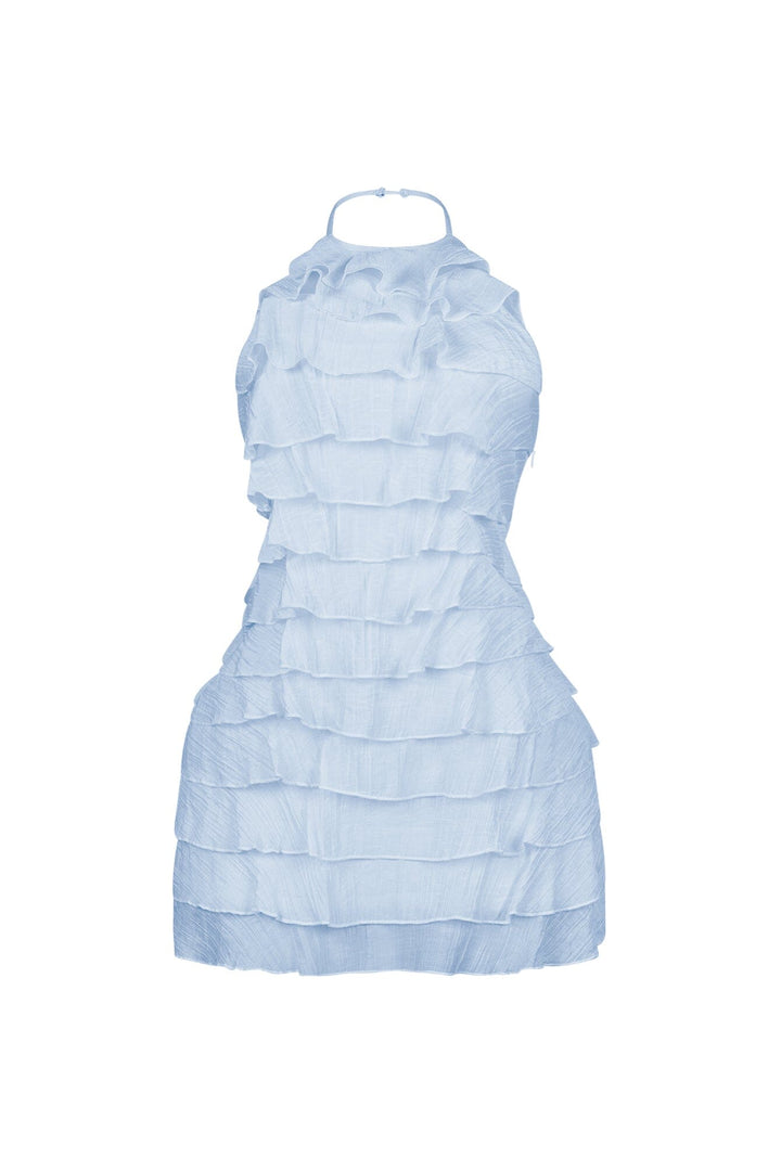 Corinn Ruffle Halter Neck Mini Dress