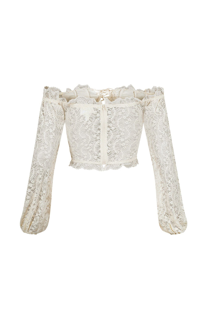 Yollie Off Shoulder Lace Crop Top