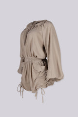 Lucia Shirring Smocked Romper