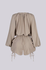 Lucia Shirring Smocked Romper