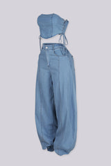 Breakline Denim Top &amp; Jogger SET