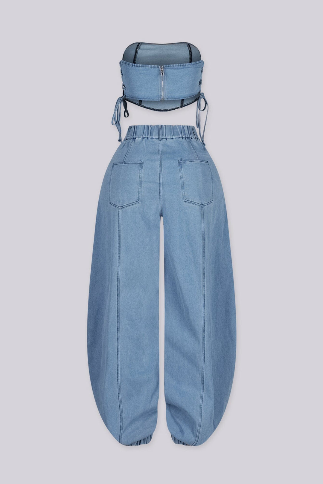Breakline Denim Top &amp; Jogger SET