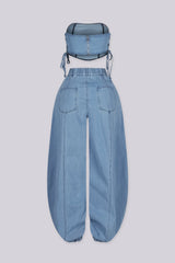 Breakline Denim Top &amp; Jogger SET