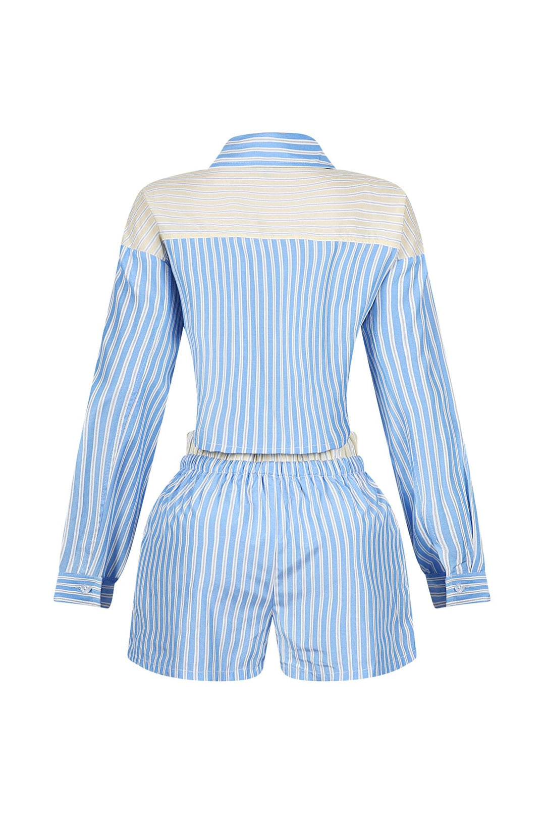 Nasia Pinstripe Poplin Boxer Top &amp; Shorts SET