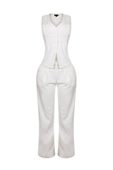 Teresita Button Up Vest Top &amp; Pants SET