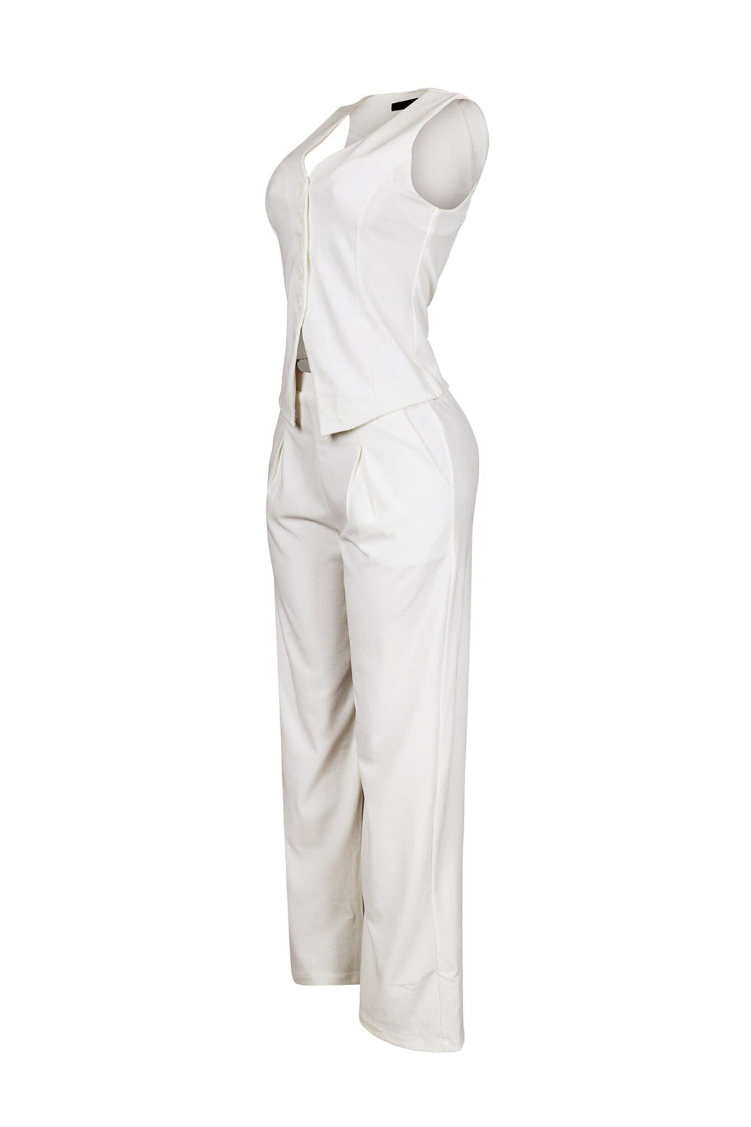 Teresita Button Up Vest Top &amp; Pants SET
