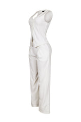 Teresita Button Up Vest Top &amp; Pants SET