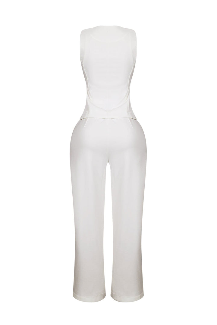 Teresita Button Up Vest Top &amp; Pants SET
