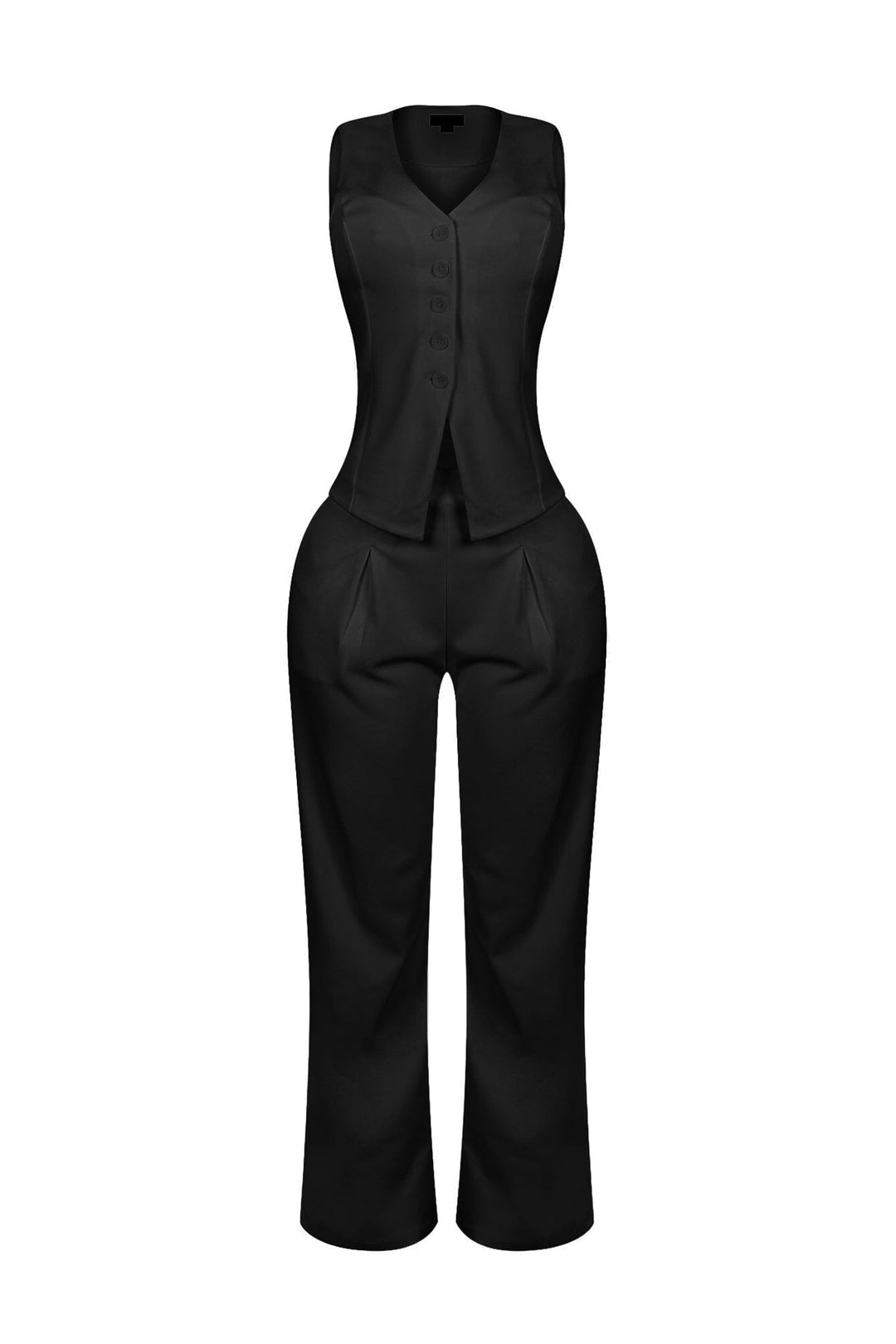 Teresita Button Up Vest Top &amp; Pants SET