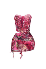 Yumiko Mesh Corset Tube Mini Dress