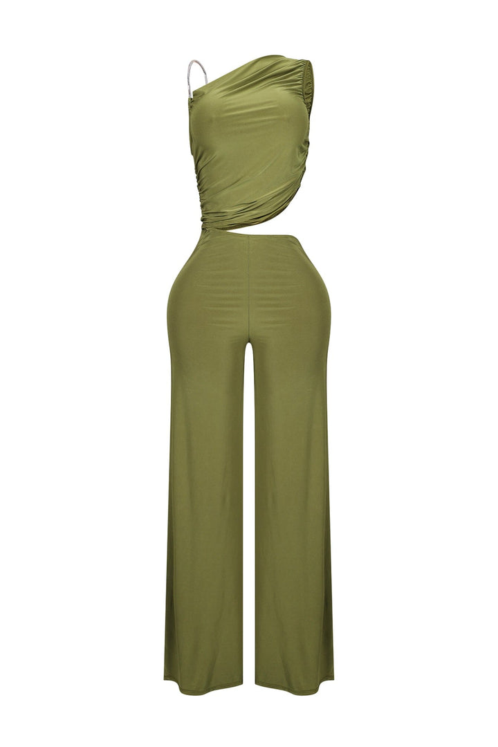 Jaira One Shoulder Wire Strap Jumpsuit