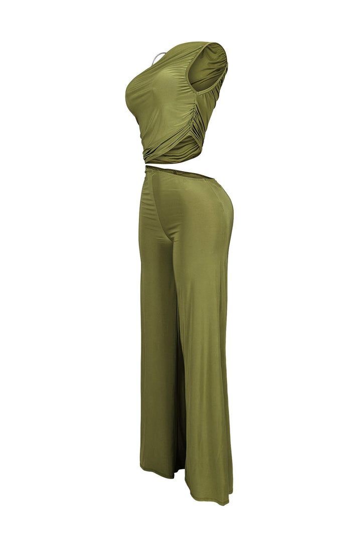 Jaira One Shoulder Wire Strap Jumpsuit