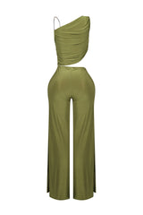 Jaira One Shoulder Wire Strap Jumpsuit