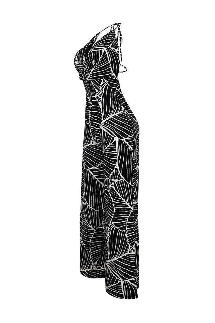 Daphne Crepe Halter Cowl Neck Jumpsuit
