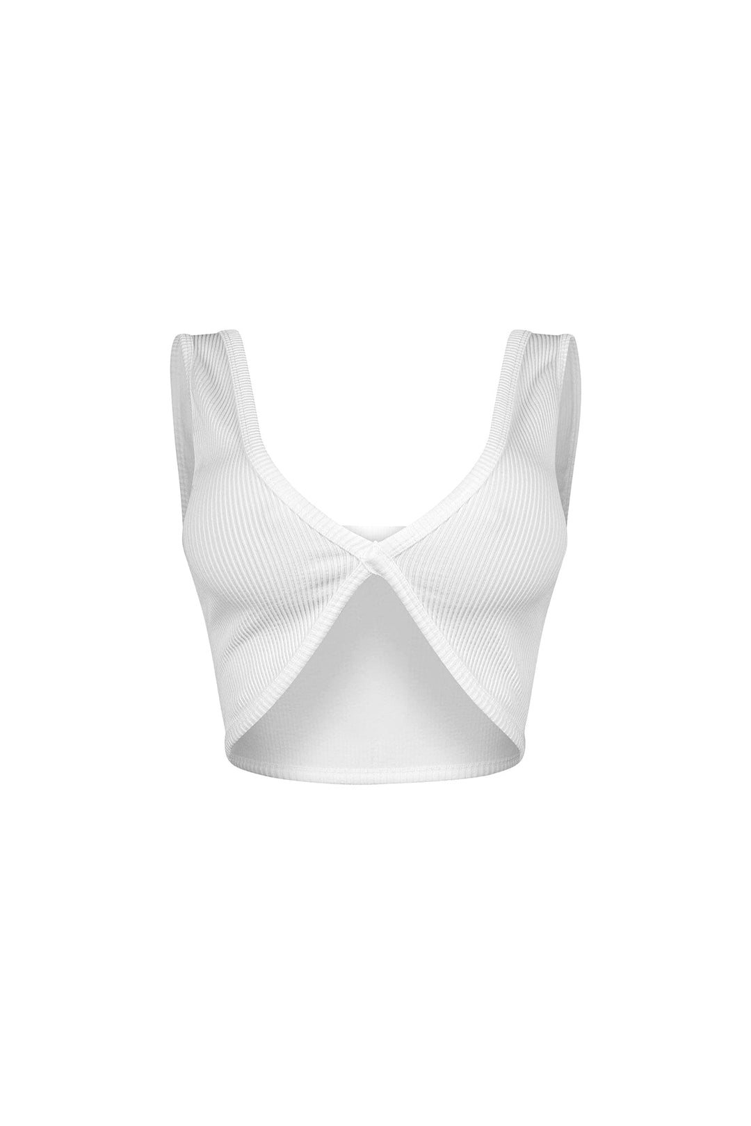 Journee Deep V Ribbed Crop Top