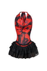 Bucky Mesh Floral Tutu Mini Dress