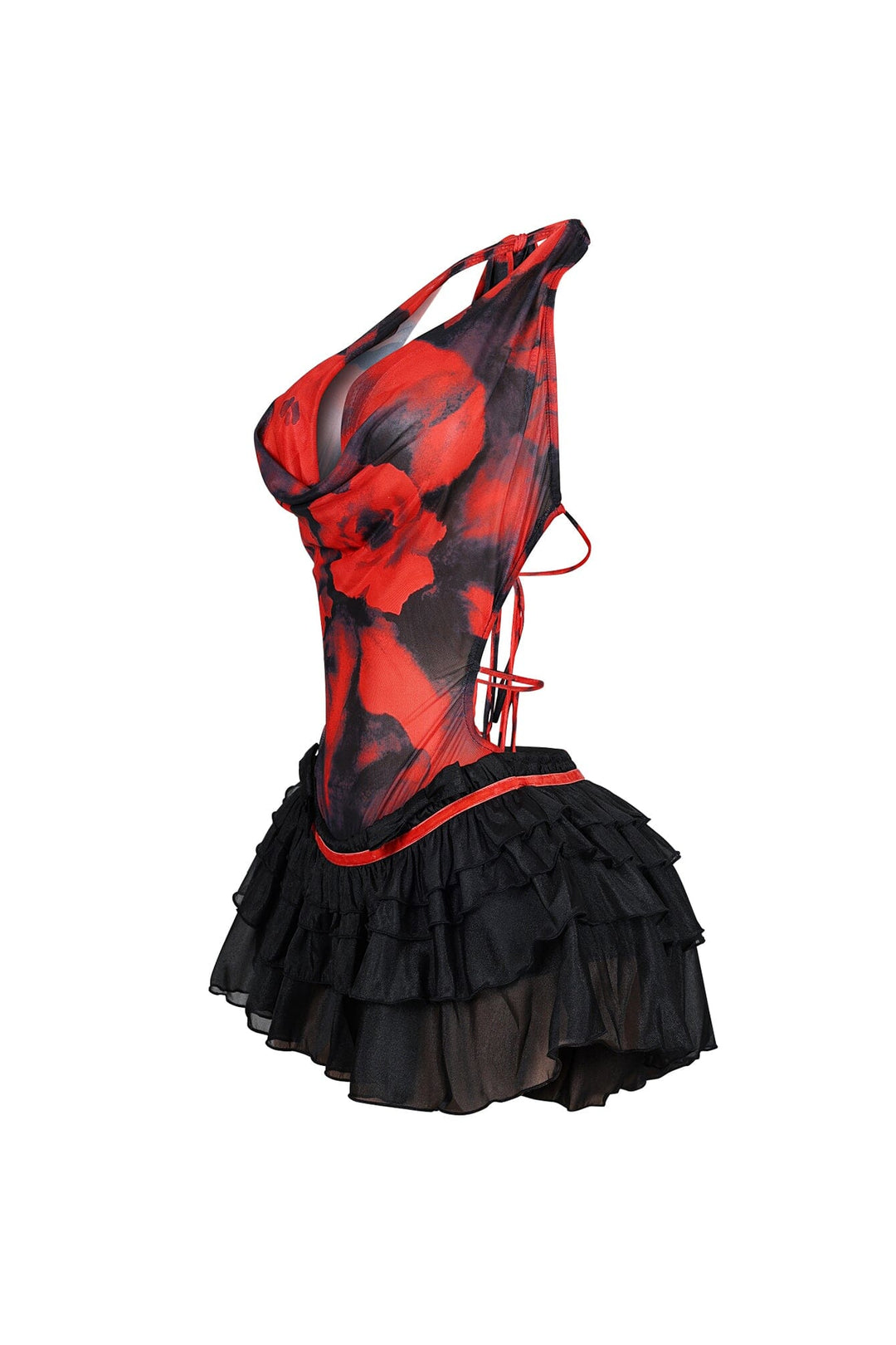 Bucky Mesh Floral Tutu Mini Dress