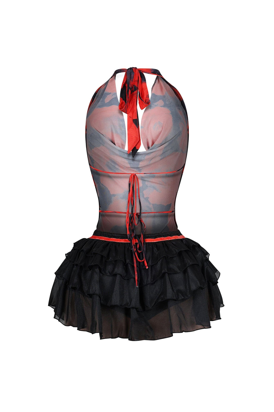 Bucky Mesh Floral Tutu Mini Dress