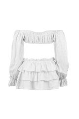 Vanilla Cherry Off Shoulder Top &amp; Skirt SET