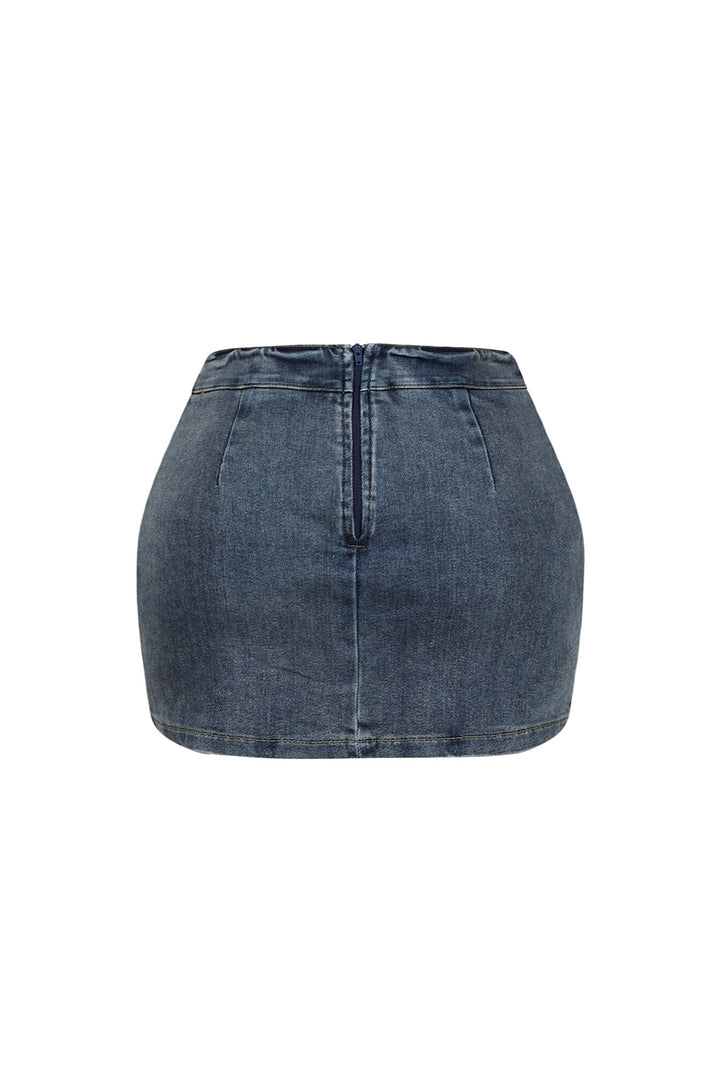 Tiaya Washed Denim Mini Skirt