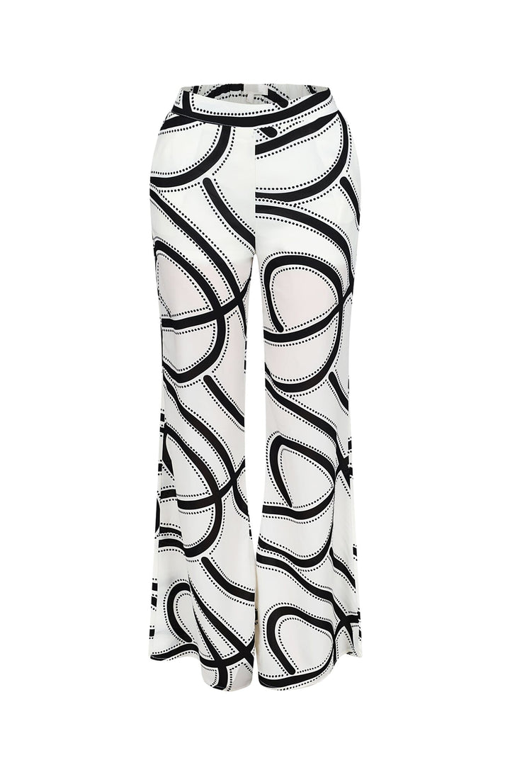 Boho Geometric Print Wide Leg Pants