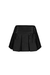 Mika Lace Up Pleated Mini Skirt