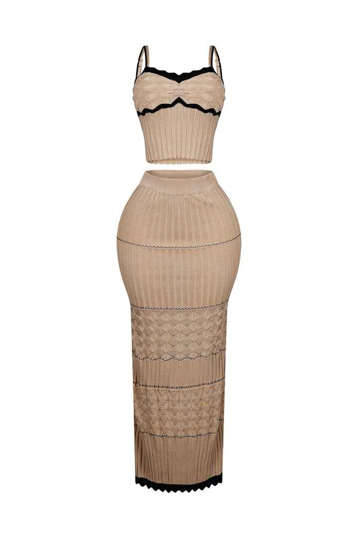Aaliyah Rib Knit Tank Top &amp; Skirt SET