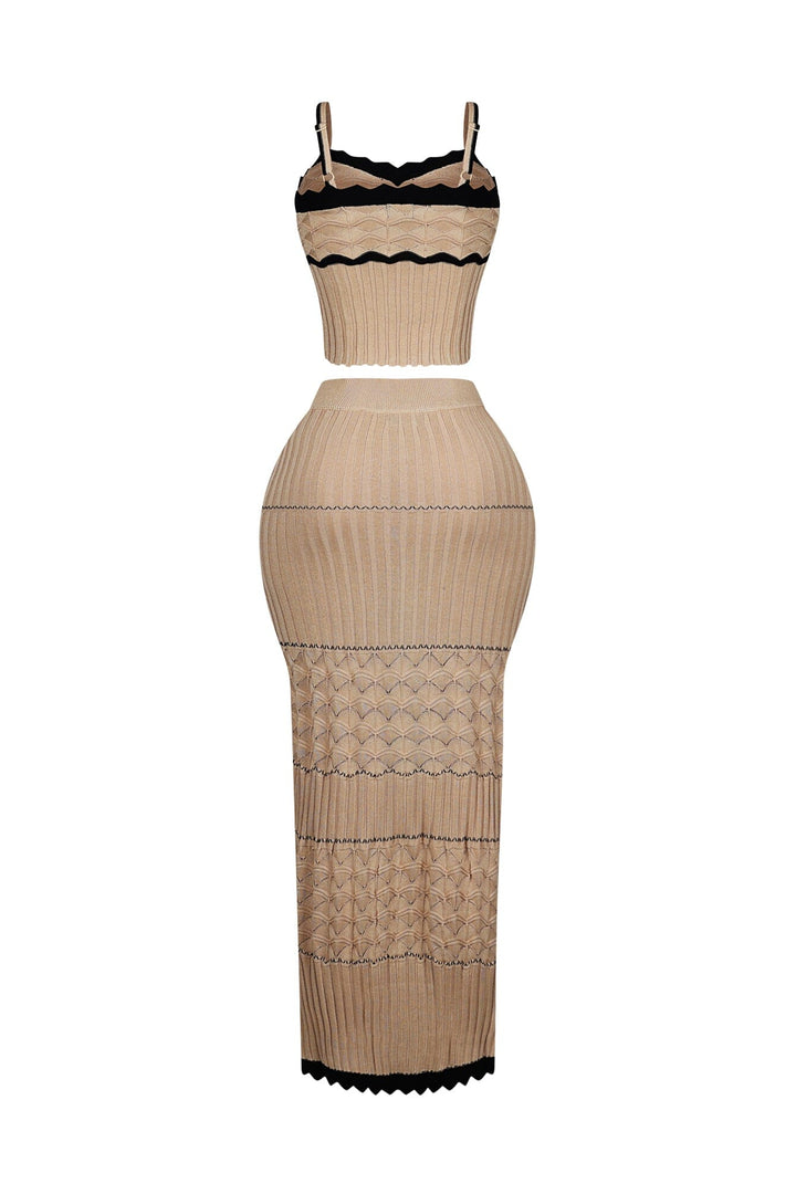 Aaliyah Rib Knit Tank Top &amp; Skirt SET
