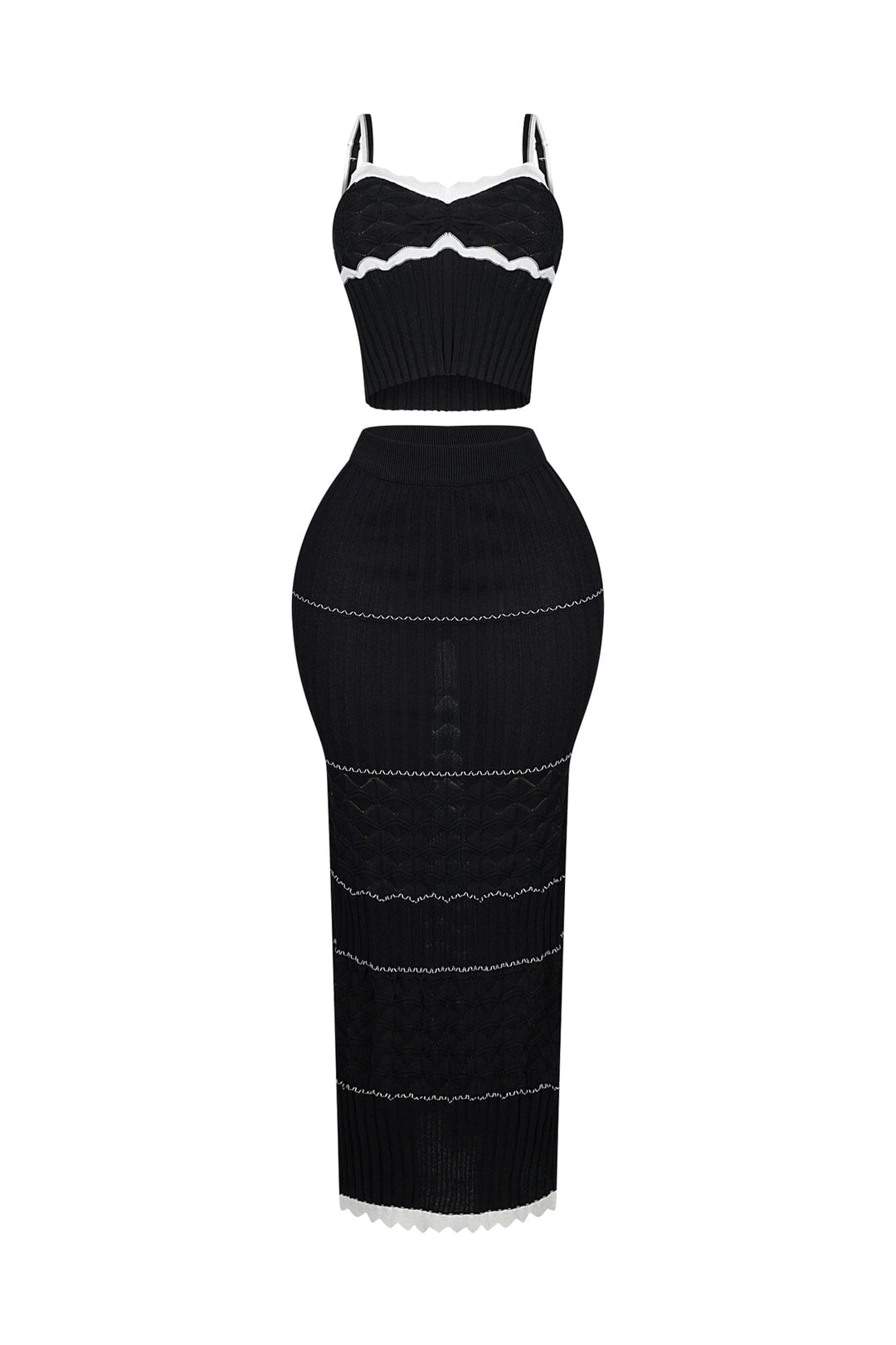 Aaliyah Rib Knit Tank Top &amp; Skirt SET