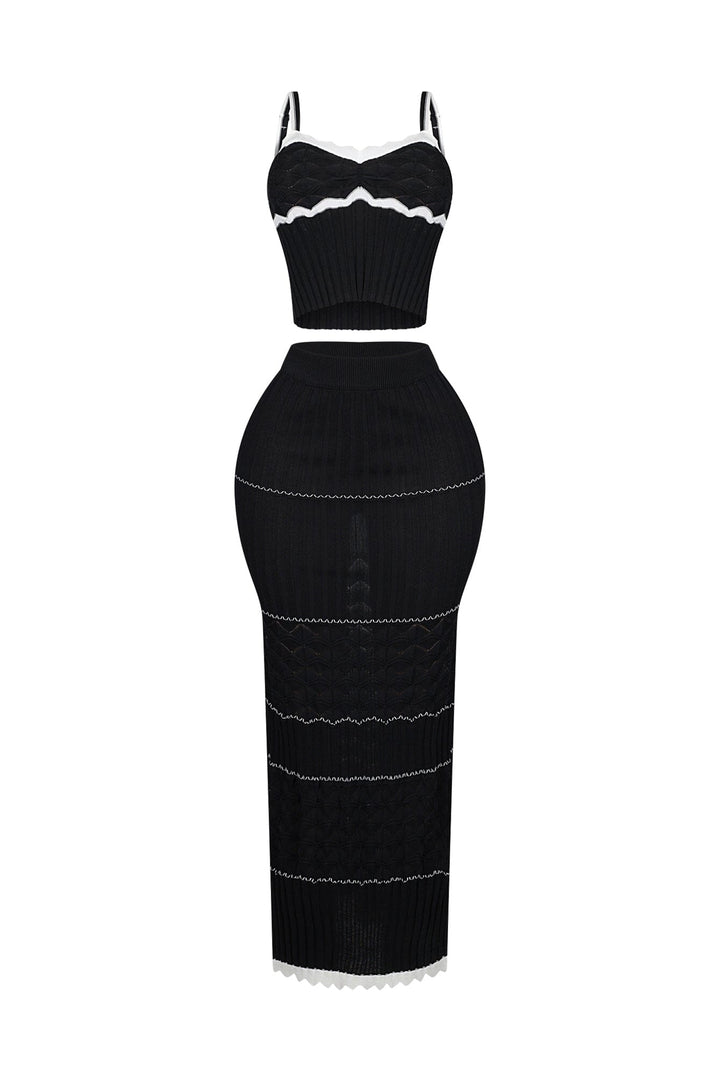 Aaliyah Rib Knit Tank Top &amp; Skirt SET